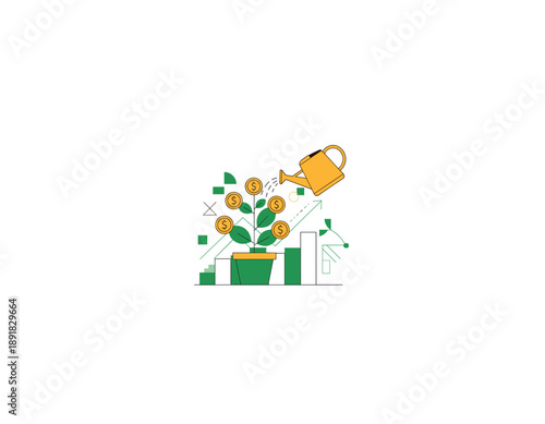 Wallpaper Mural Growing investment with financial growth chart and coins Torontodigital.ca