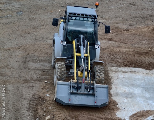 Bild auf Leinwand heavy machinery shaping landscape today, earthmoving equipment working on landsc