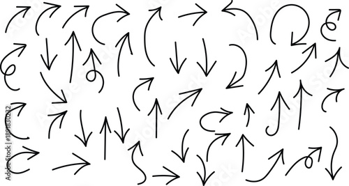 Hand drawn arrow collection diverse set of hand drawn arrows for design and illustration