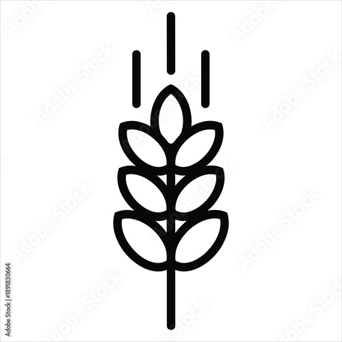 Wheat stalk icon representing agriculture and food