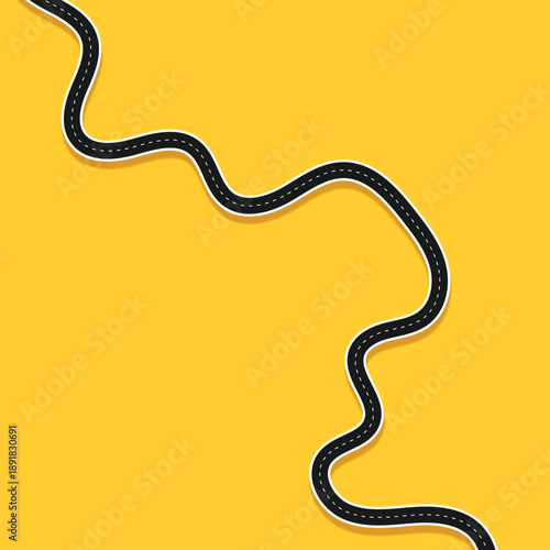 Curved road map. Roadmap template