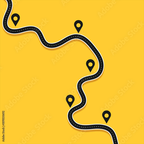 Roadmap template with location pins