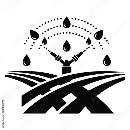 Agricultural Field Irrigation Sprinkler Icon