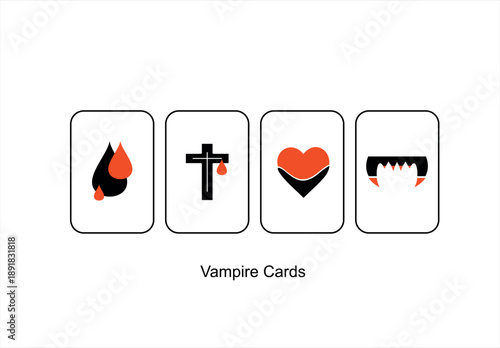Vampire Themed Playing Cards with Iconic Symbols