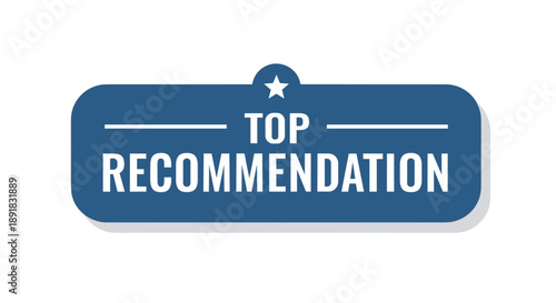 Top Recommendation Badge with Star and Lines.