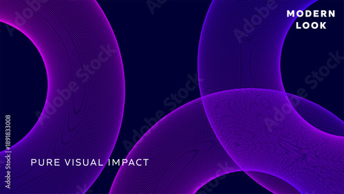Purple wireframe circles for digital wallpaper, software interface background or high tech presentation layout for web development and cybersecurity theme