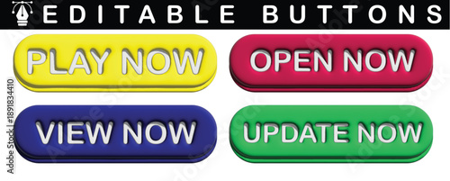 Colorful editable buttons for website or app interface