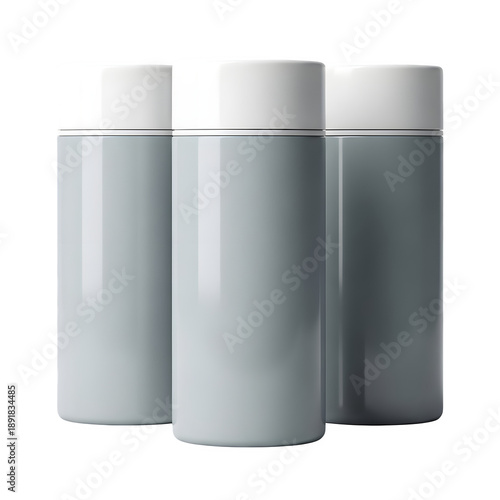 Wallpaper Mural Three cylindrical cosmetic containers with white lids on a transparent background isolated on transparent background Torontodigital.ca