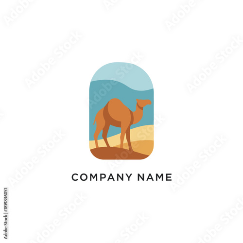 Brown Camel Standing on Sandy Dune.