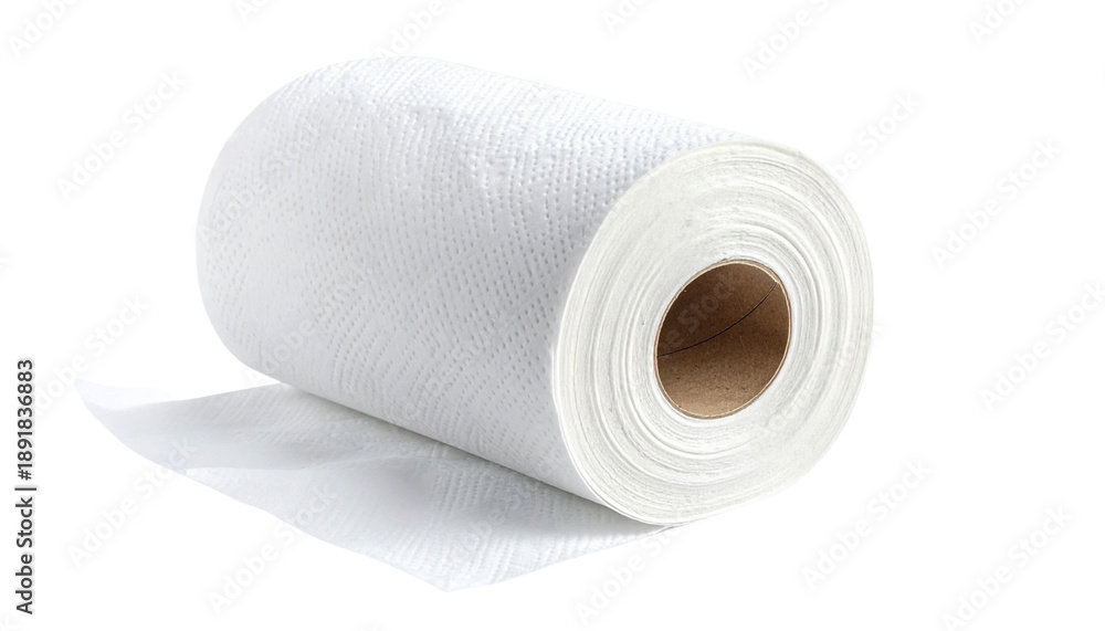 Fototapeta premium Roll of Toilet Paper Transparent PNG AI Generated Bathroom Hygiene Element