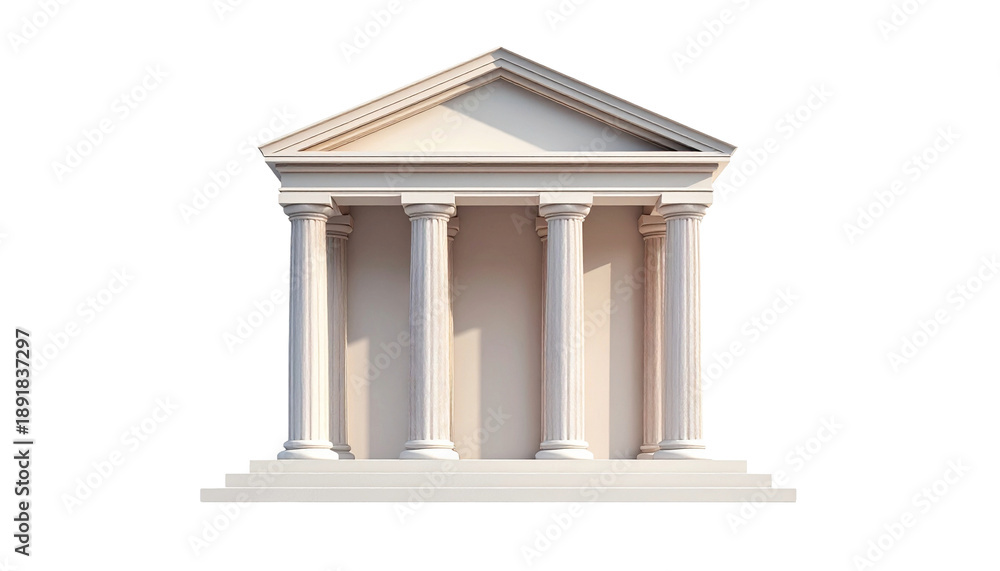 Fototapeta premium White House Classical Column Isolated Transparent PNG AI Generated Architecture Element