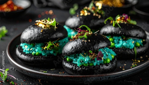 Black Buns with Blue Filling - A Unique Culinary Experience.