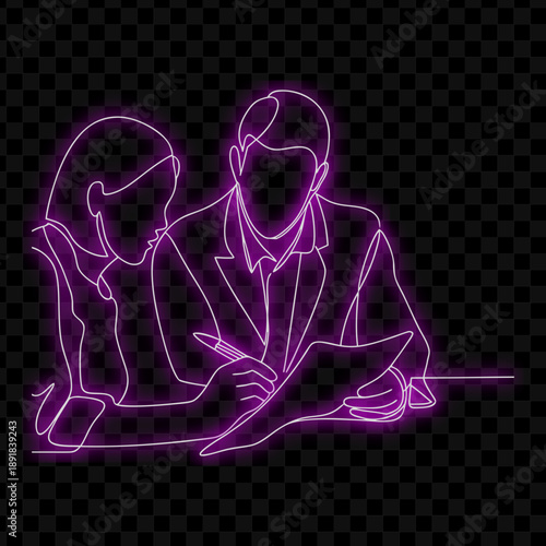 Neon Teamwork Drawing Concept Art