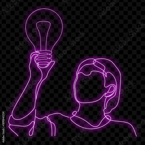 Neon Simple Idea Line Drawing