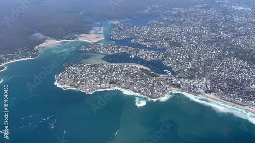 Flying over Sydney on a sunny day