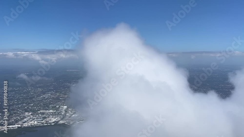 Flying over Sydney neighbourhoods on a sunny day