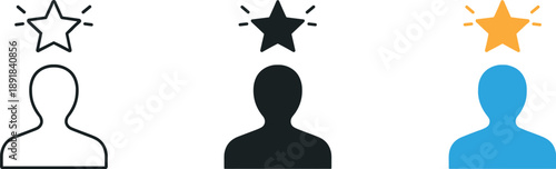 Guiding Star Leadership. Visionary direction concept showing a single guiding star above a human silhouette to represent