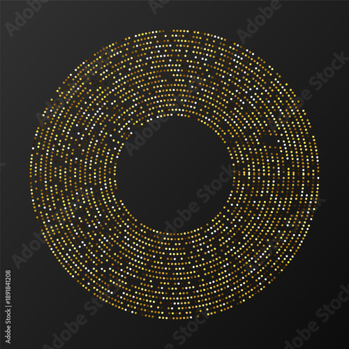 Abstract gold glowing halftone dotted background