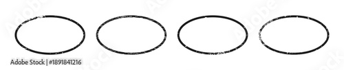 Set of grunge borders in oval form