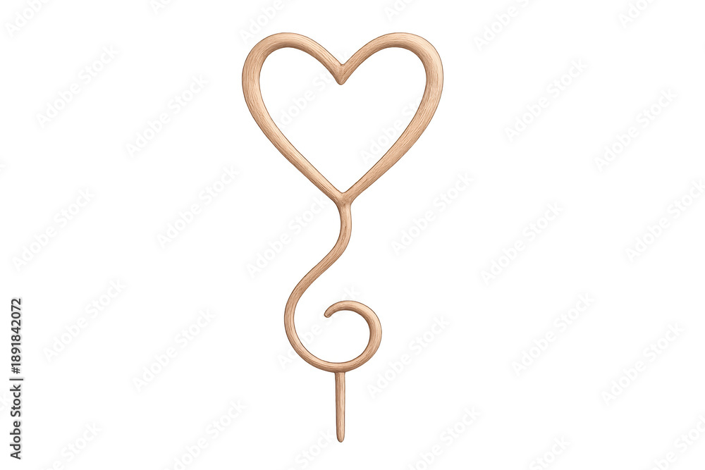 Obraz premium Wooden heart shape topper with swirl design