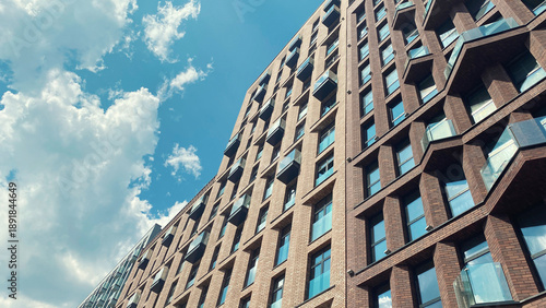 Architecture and real estate, modern residential apartment building with large panoramic windows