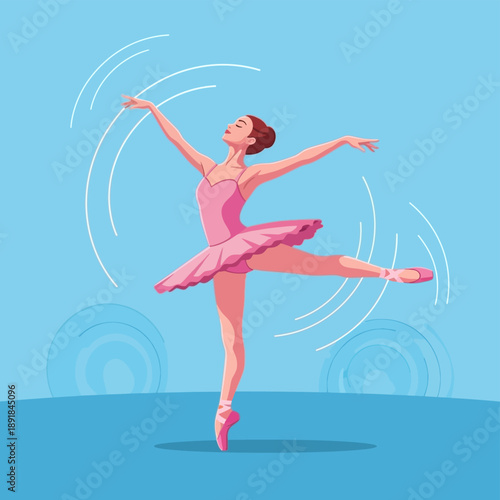 Young Female Ballet Dancer in Pink.