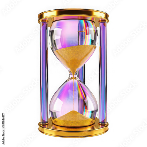 Elegant hourglass with iridescent colors