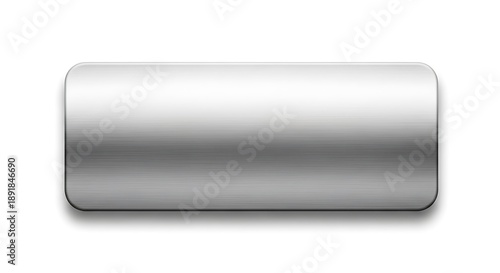 A shiny silver button with a modern look