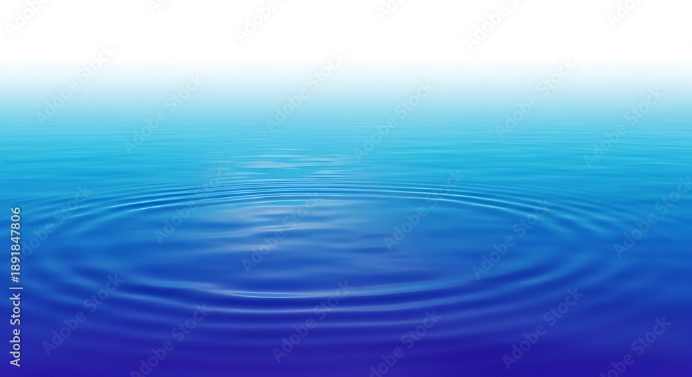 Naklejka premium A tranquil water ripple creating circles in the water