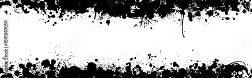 Monochrome frame background with paint strokes. Hand drawn. Not AI, vector illustration.