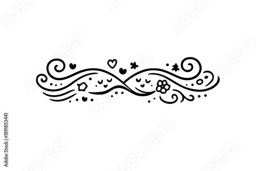 Flowing Dialogues Icon. Doodle-style vector icon of a dialogue ornament, two flowing abstract patterns starting separately and
