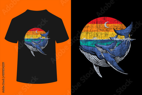 Whale Family - Whale Lover Whales Aquarist Marine Biologist T-Shirt
