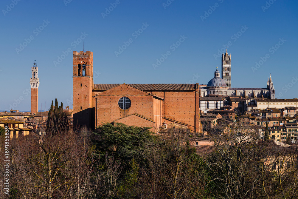 Naklejka premium The Basilica of San Domenico, also known as Basilica Cateriniana in Siena
