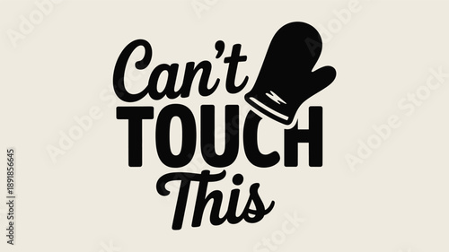 Can't touch this playful oven mitt graphic for hot culinary creations Vector