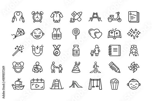 Simple vector graphic child and mom