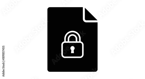 Secure Document with Padlock Icon Representing Confidentiality and Protection.