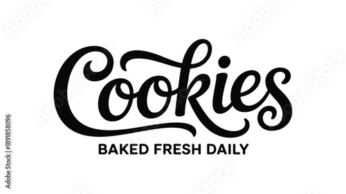 A delightful typographic logo for a cookie brand promising daily baked treats Vector