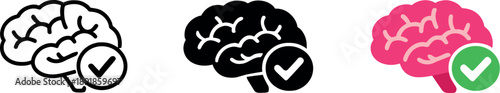 Wellbeing improvement outcome visualized by a checkmarked brain icon indicating positive progress in mental health care —