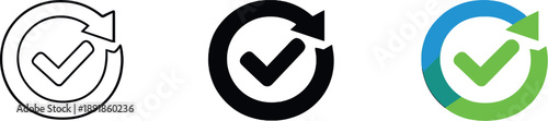 Reliable performance outcome visualized by a checkmarked circular loop icon indicating successful continuity planning and