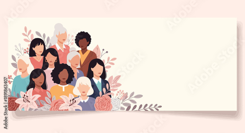 Diverse Group of Women Celebrating International Womens Day.