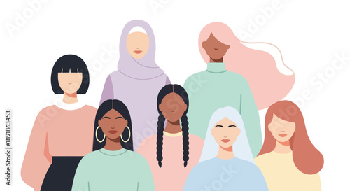 Diverse Group of Women Standing Together in Solidarity and Empowerment.