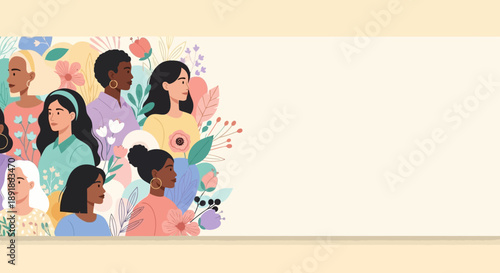 Diverse Group of Women Standing Together in Solidarity and Empowerment.