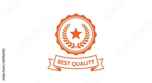 Orange emblem with star and laurel wreath best quality silhouette