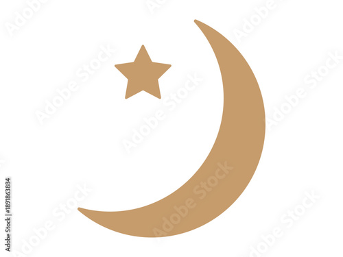 三日月と星のシルエットのアイコン