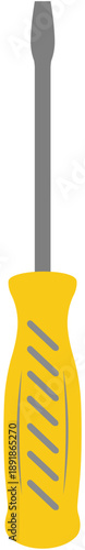 Yellow and Gray Screwdriver Vector Icon