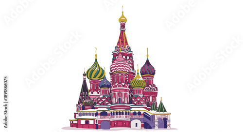 St Basils Cathedral Moscow colorful white