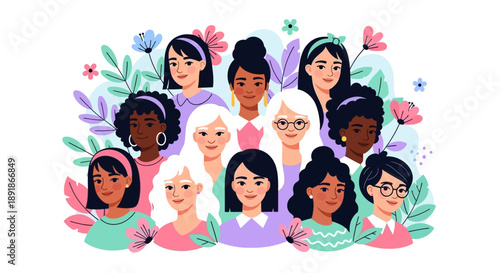 Diverse Group of Women Celebrating International Womens Day.