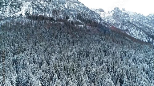 snow covered mountains in winter