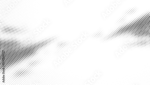 Abstract white vector background with diagonal black halftone squares pattern creating a dynamic speed effect for modern sport and tech designs