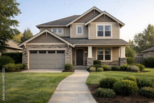 Modern Suburban Family House Exterior